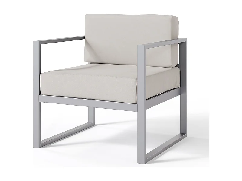 Gartenstuhl- mit wasserabweisendem Stoff - Grau - DYWILLY