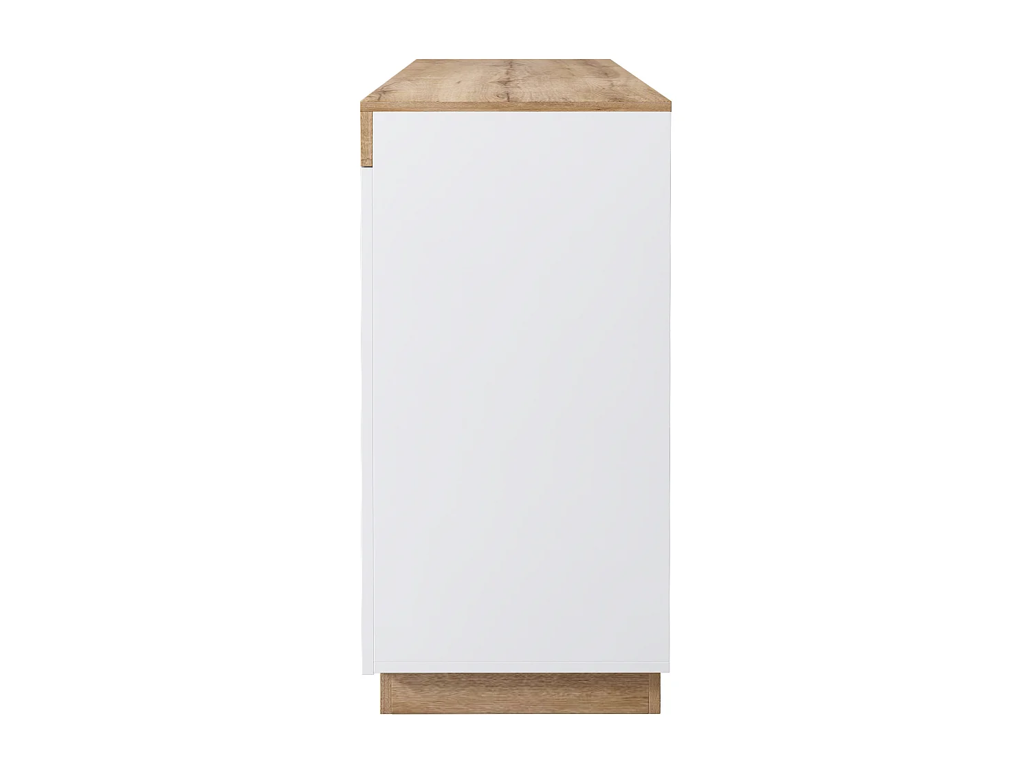 Credenza bassa - 120,5 x 40,2 x 82,5 cm - con 3 cassetti + 2 ante - per camera da letto e soggiorno - truciolato E1 - bianco