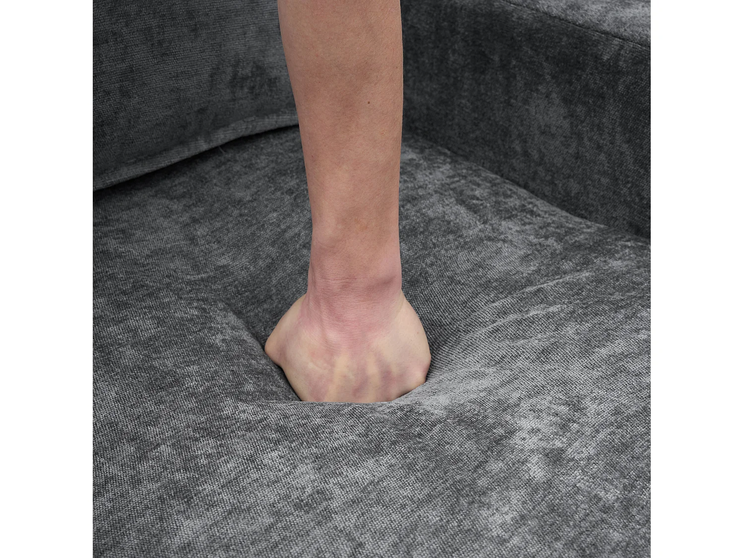 3-zits L-vormige gestoffeerde bank - 202 x 137 x 80 cm - met USB- en Type-C-aansluitingen + 2 bekerhouders - linnen - grijs