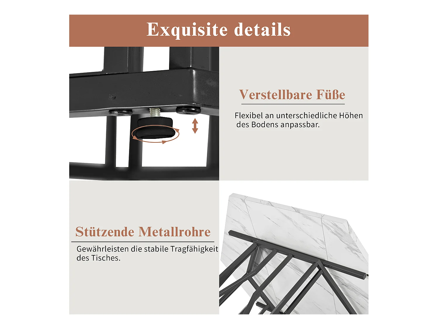 Esstisch- und Stuhlset - 115,5 x 100 x 75 cm - 1 sechseckiger Tisch + 4 Stühle - MDF + Stahl - grün