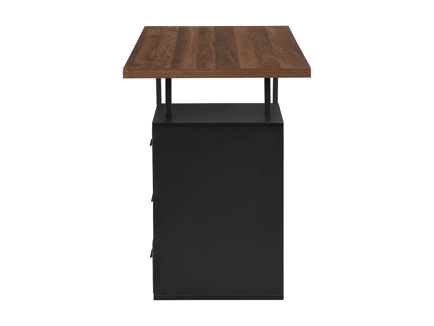 Schreibtisch mit Ablage – 138,5 x 58 x 75 cm – mit 3 Schubladen – MDF – Braun