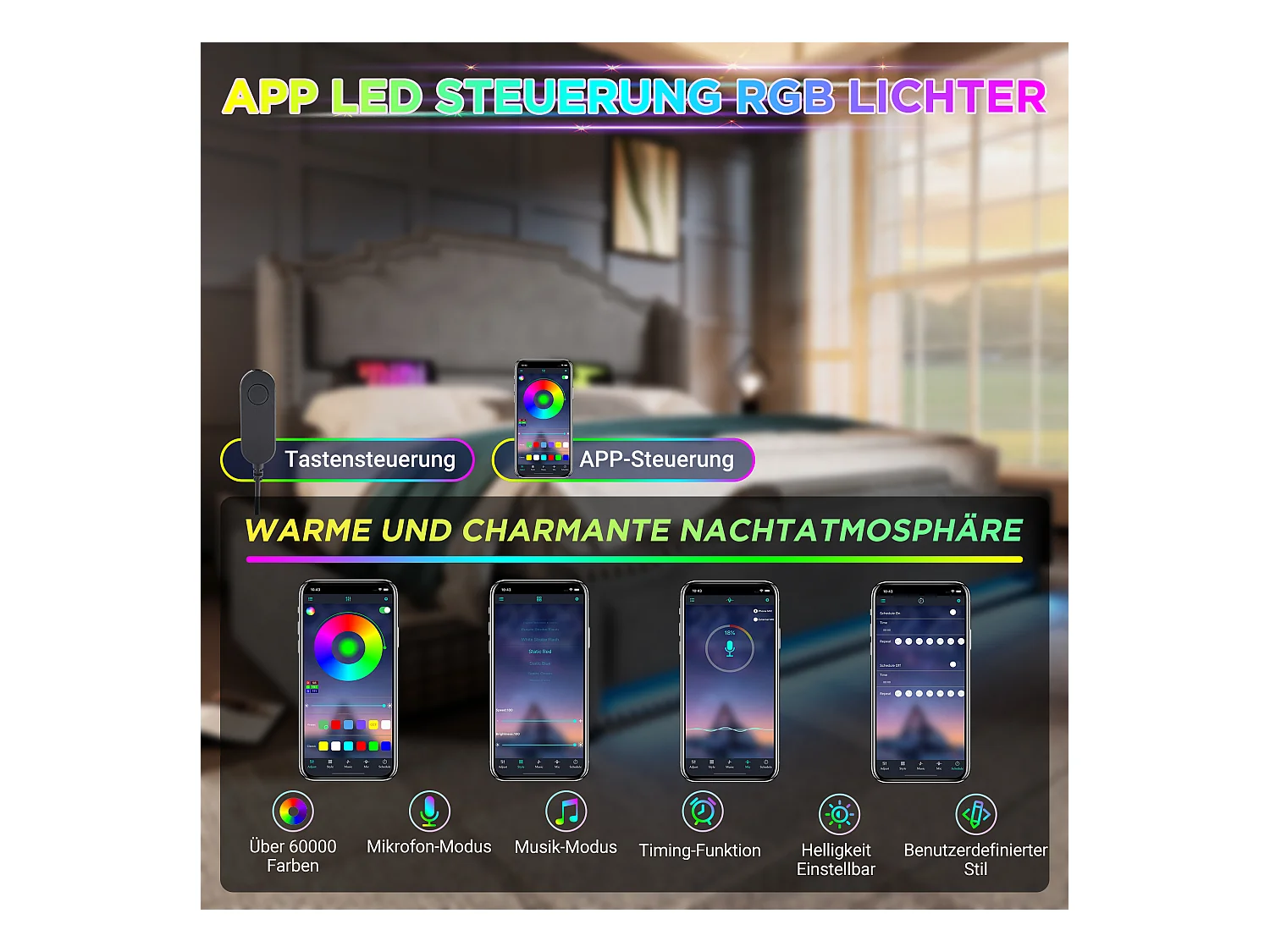 Łóżko tapicerowane podwójne ze schowkiem - 160 x 200 cm - z 4 szufladami + LED + USB - z materacem - aksamitne - szare