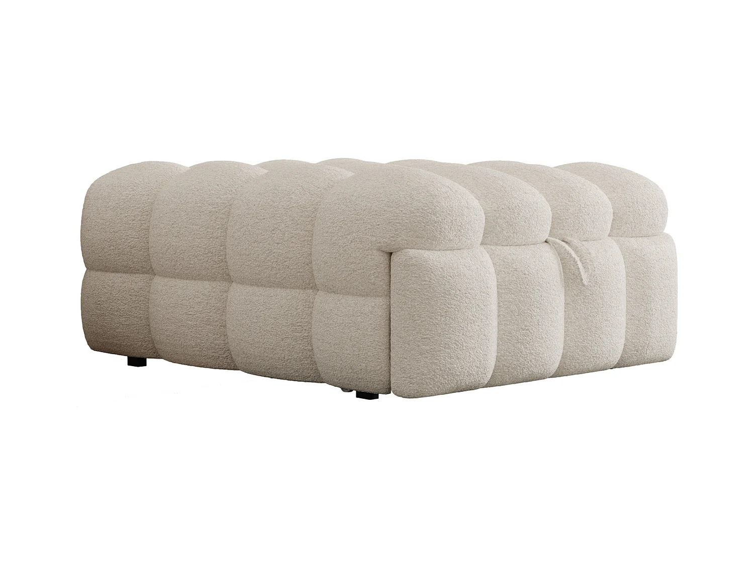 Divano letto estraibile imbottito - 70 x 180 cm - Pouf 2 in 1 - Tessuto Teddy - beige