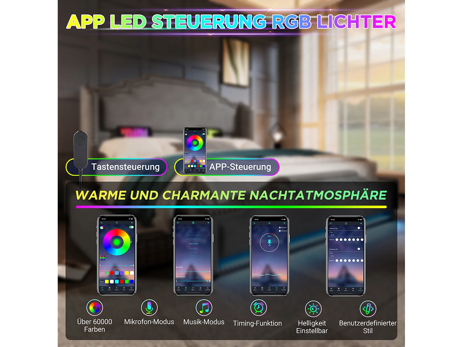 Doppeltes gepolstertes Stauraumbett - 160 x 200 cm - mit hydraulischen Stauraum-LEDs + USB - mit Matratze - Samt - grau