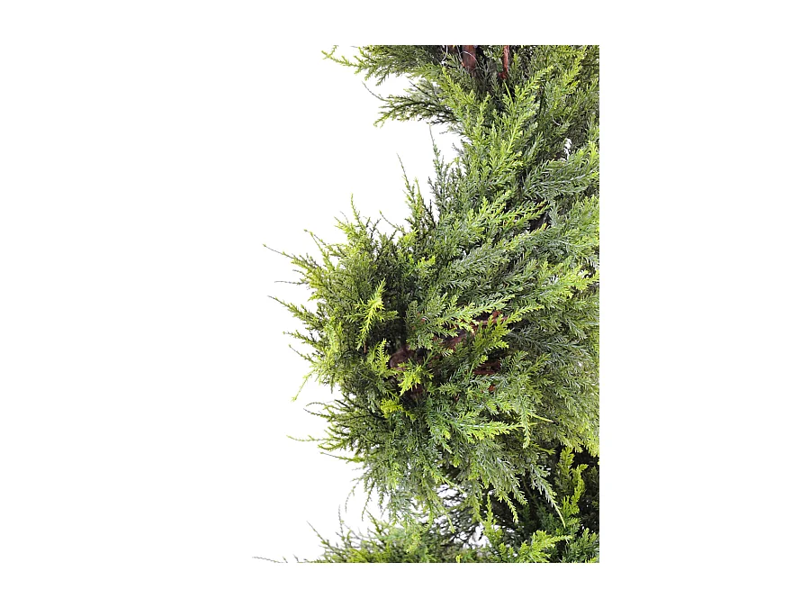 Plante artificielle haute gamme Spécial extérieur / Cyprès artificiel Juniperus Forme Spirale Vert - Dim : 130 x 48 cm
