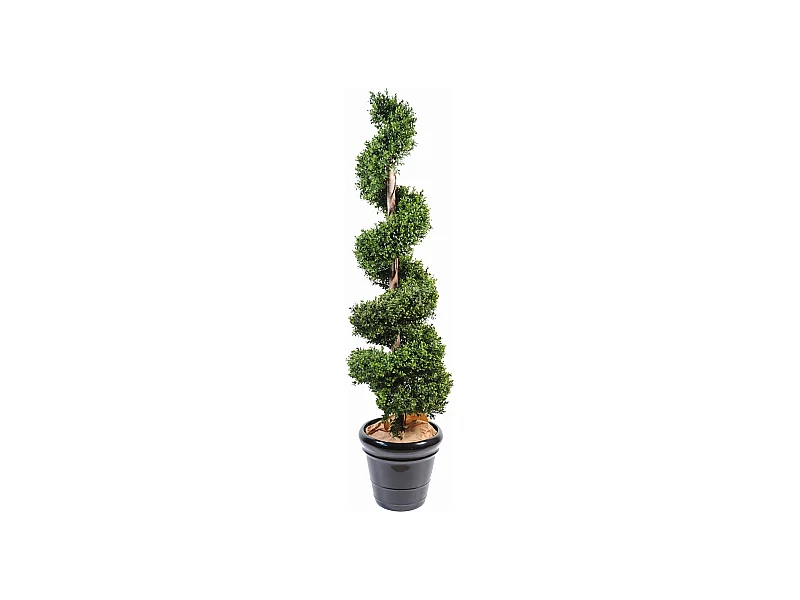 Plante artificielle haute gamme Spécial extérieur / Buis spirale artificiel - Dim : 140 x 45 cm