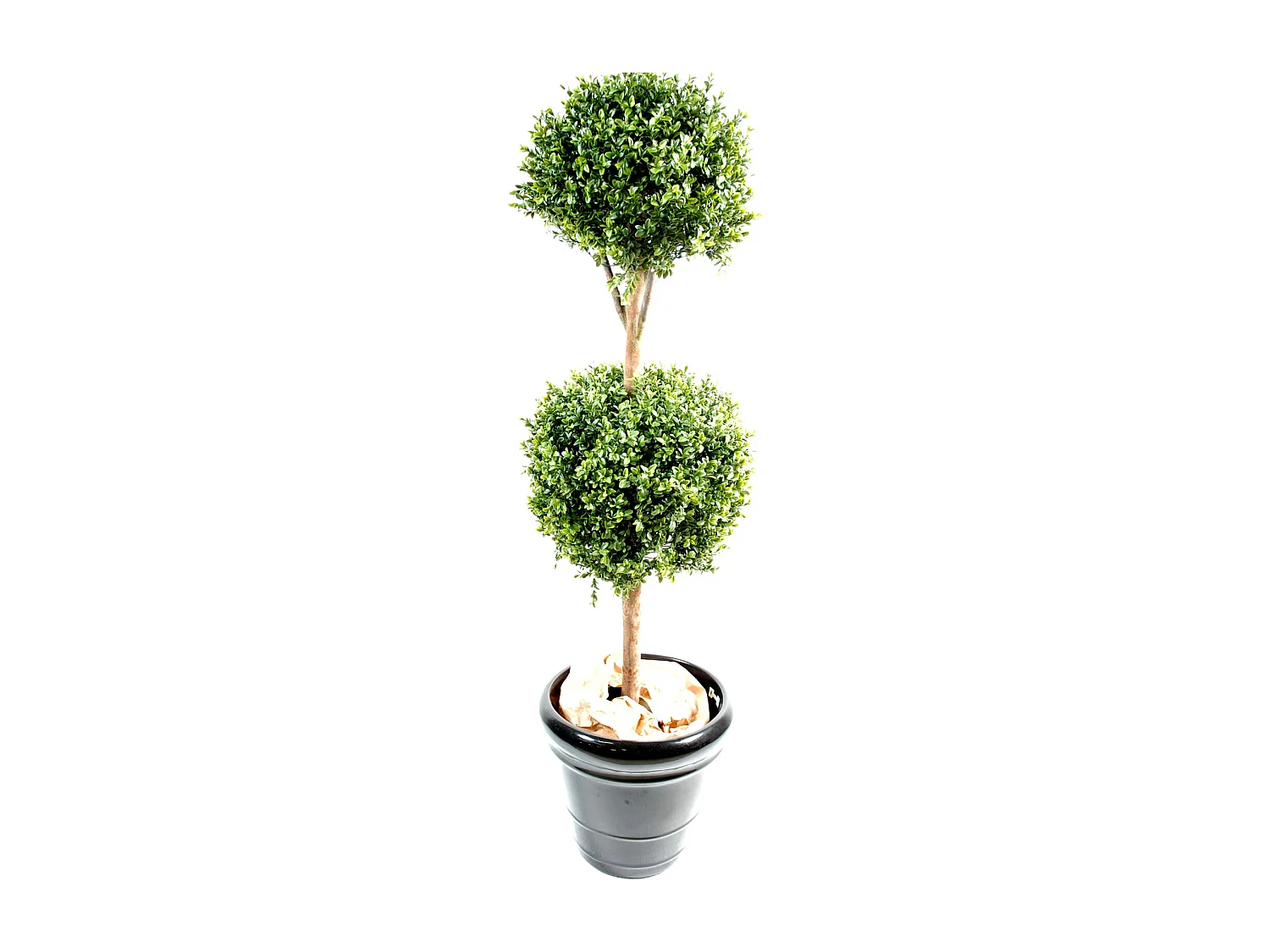 Plante artificielle haute gamme Spécial extérieur / Buis Tige Double Boule - Dim : H.170 x D.70 cm
