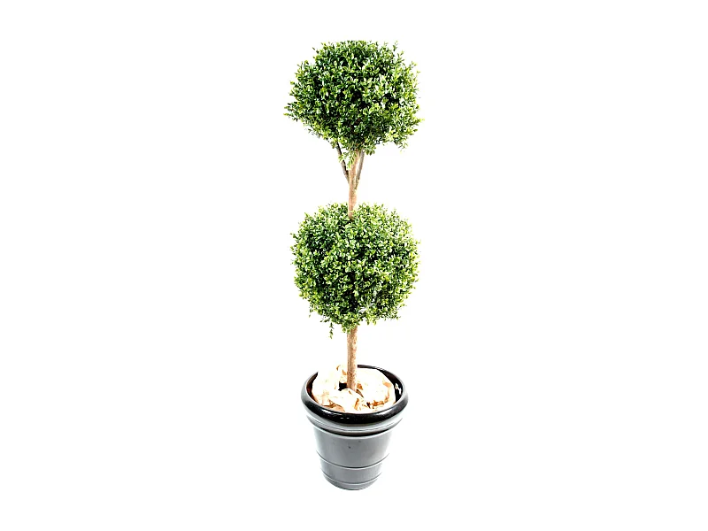 Plante artificielle haute gamme Spécial extérieur / Buis Tige Double Boule - Dim : H.170 x D.70 cm