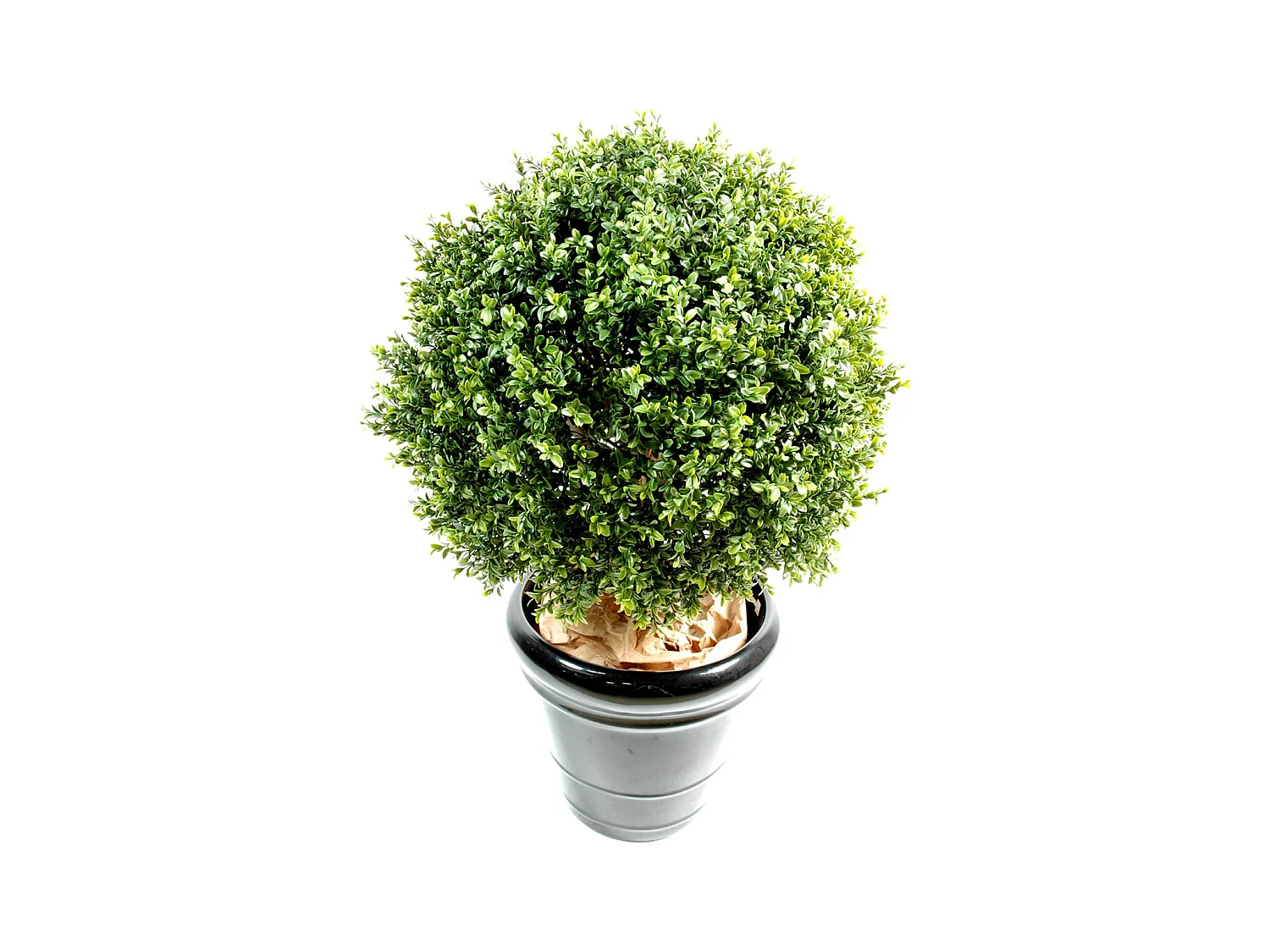 Plante artificielle haute gamme Spécial extérieur / Buis boule artificiel - Dim : H.88 x D.70 cm