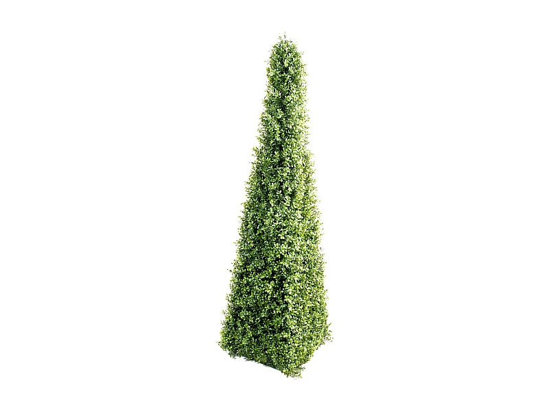 Plante artificielle haute gamme Spécial extérieur / Buis pyramide de 4 faces - Dim : 160 x 45 cm
