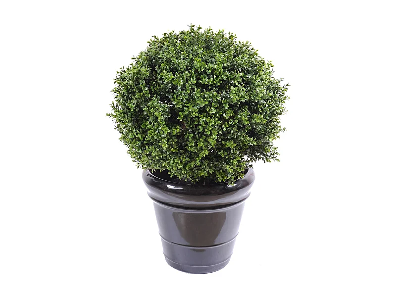 Plante artificielle haute gamme Spécial extérieur / Buis boule artificiel - Dim : H.72 x D.50 cm