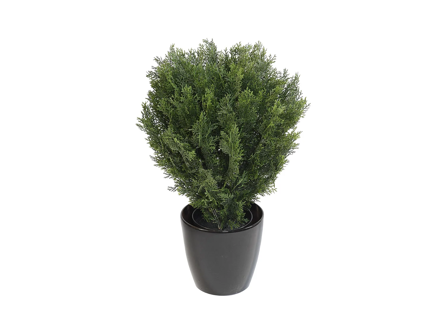 Plante artificielle haute gamme Spécial extérieur / Cyprès Buisson Rond Artificiel coloris vert - Dim : 75 x 55 cm
