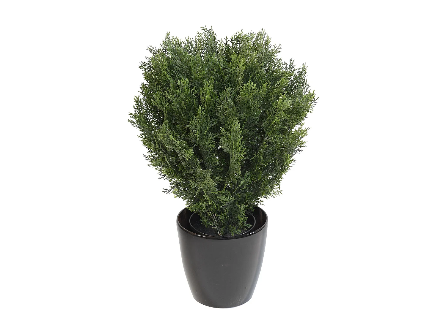 Plante artificielle haute gamme Spécial extérieur / Cyprès Buisson Rond Artificiel coloris vert - Dim : 75 x 55 cm