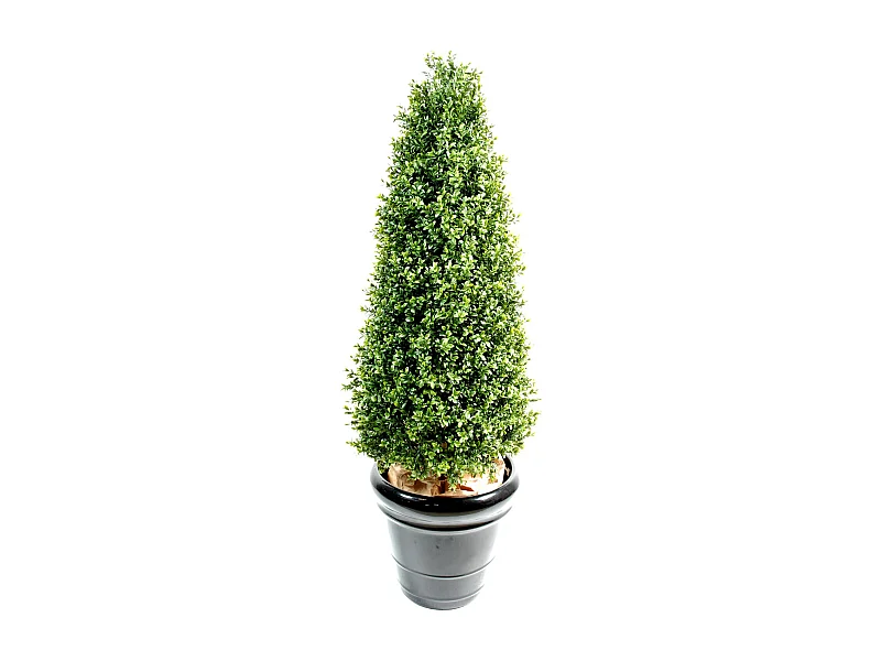 Plante artificielle haute gamme Spécial extérieur / Buis Topiaire coloris vert - Dim : H.130 x L.50 cm