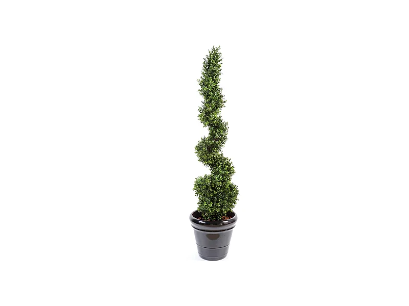 Plante artificielle haute gamme Spécial extérieur / Buis Artificiel forme Spirale - Dim : 130 x 35 cm