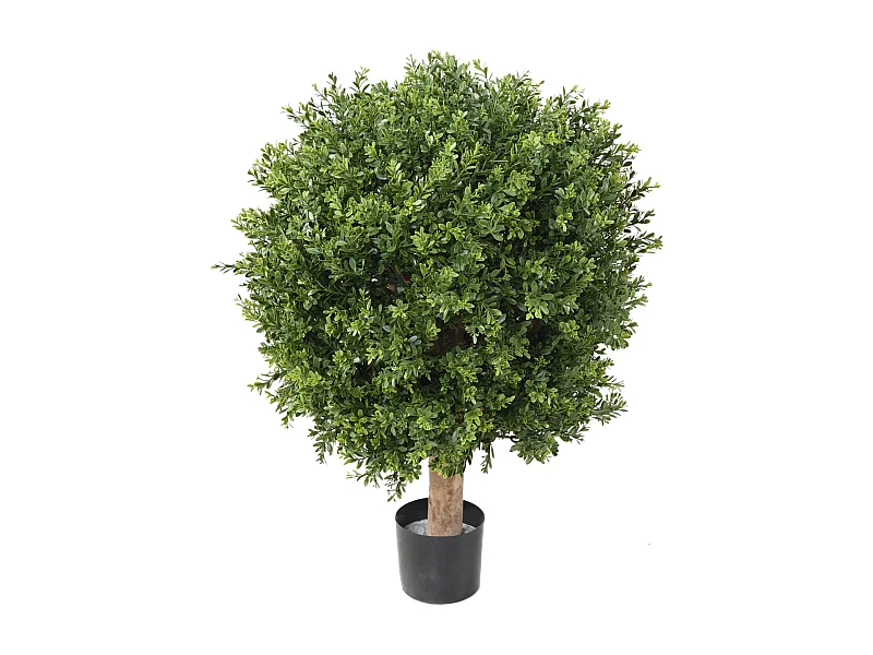 Plante artificielle haute gamme Spécial extérieur / Buis boule UV artificiel, coloris vert - Dim : H.82 x D.62 cm