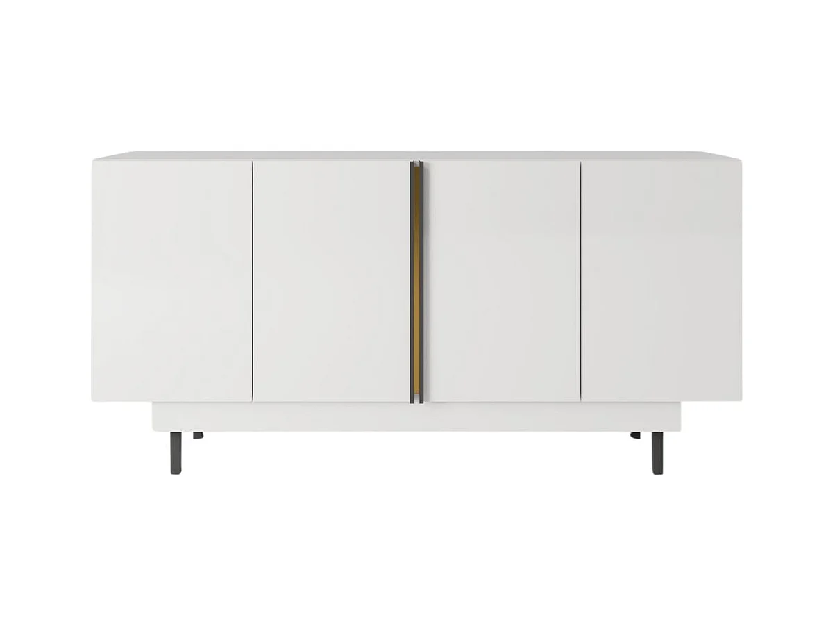 Sideboard Artemisa weiß, goldener akzent, hochglanz