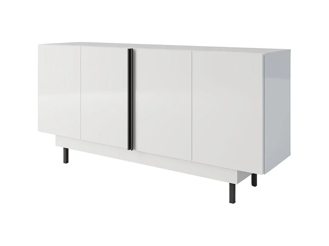 Sideboard Artemisa weiß, goldener akzent, hochglanz