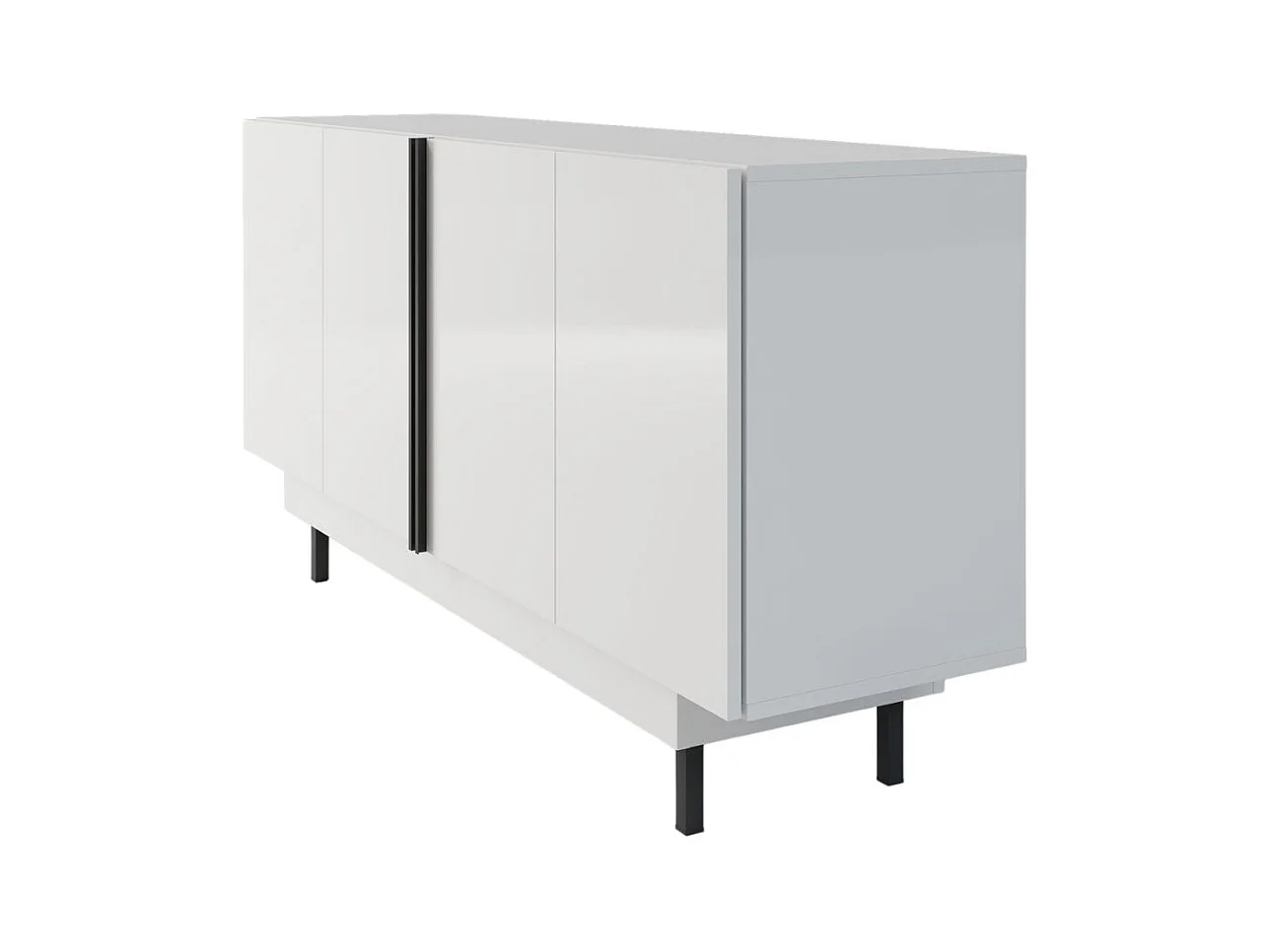 Sideboard Artemisa weiß, goldener akzent, hochglanz