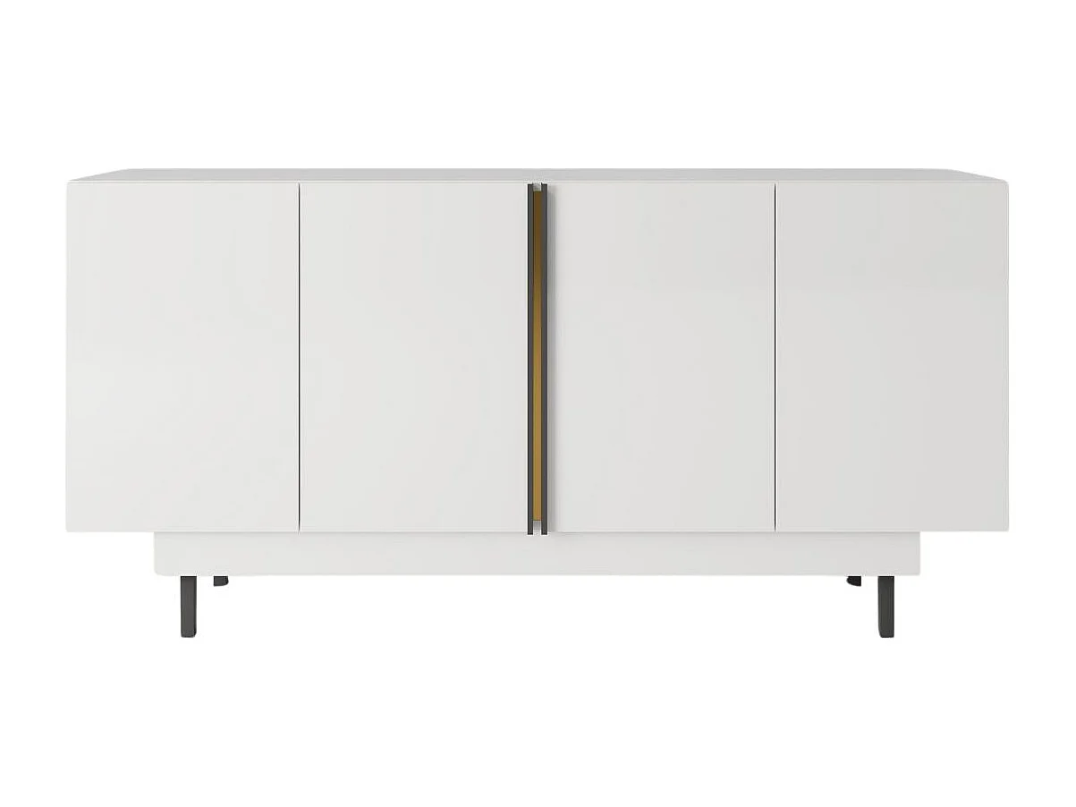 Sideboard Artemisa weiß, goldener akzent, hochglanz
