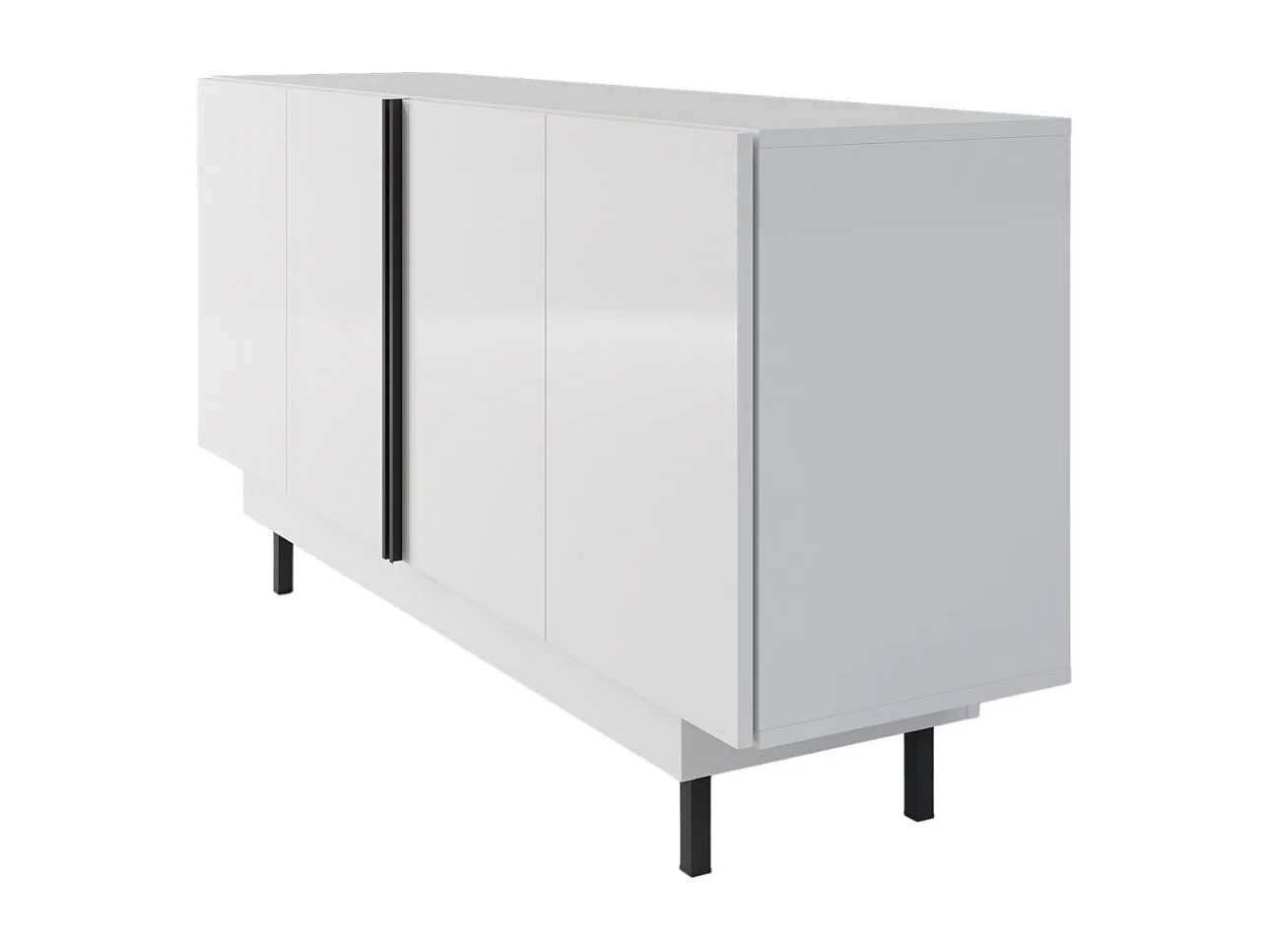 Sideboard Artemisa weiß, goldener akzent, hochglanz