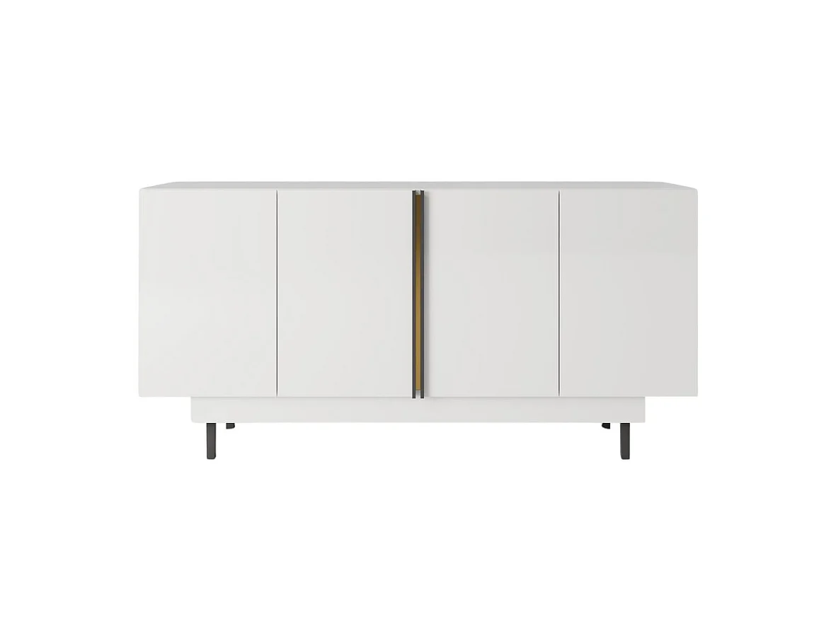 Elegancka biała komoda Dancan ARTEMISA ze złotymi dodatkami / szer. 163 cm