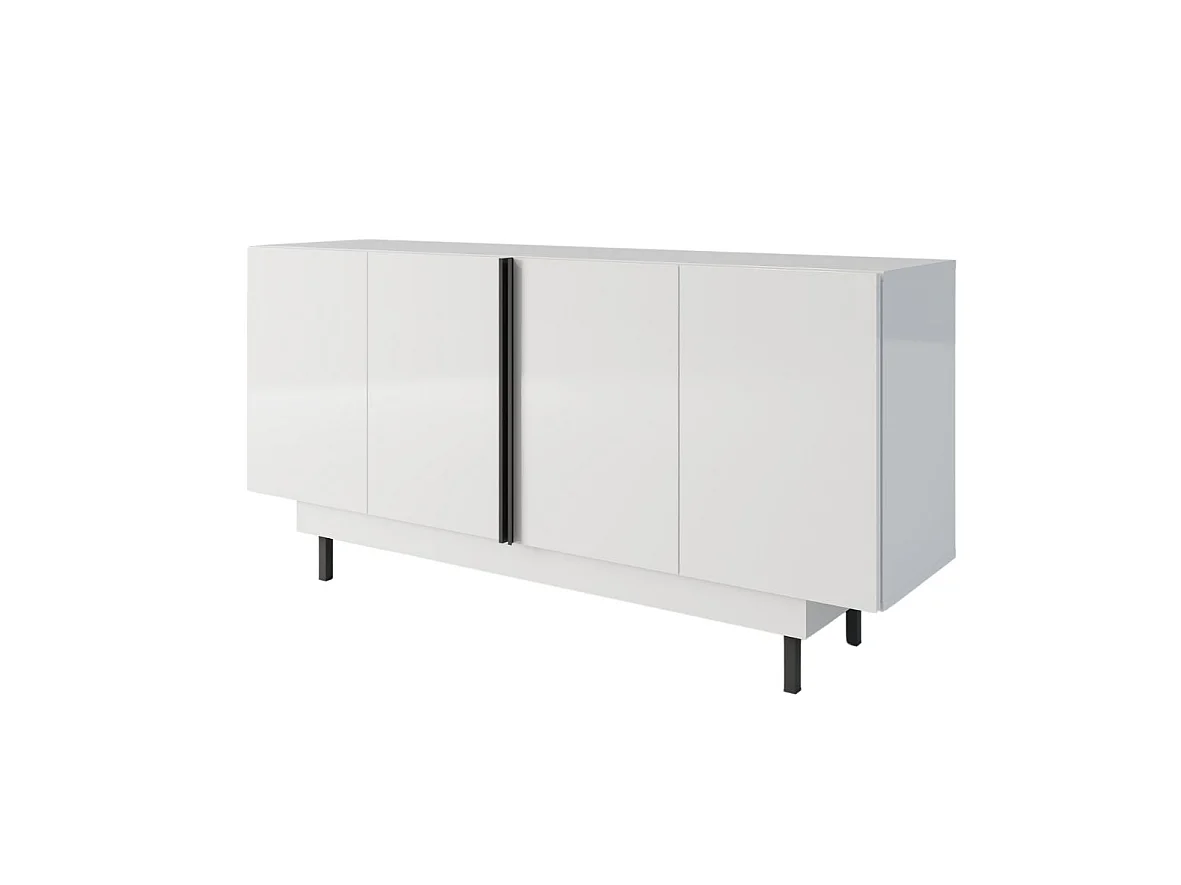 Elegancka biała komoda Dancan ARTEMISA ze złotymi dodatkami / szer. 163 cm