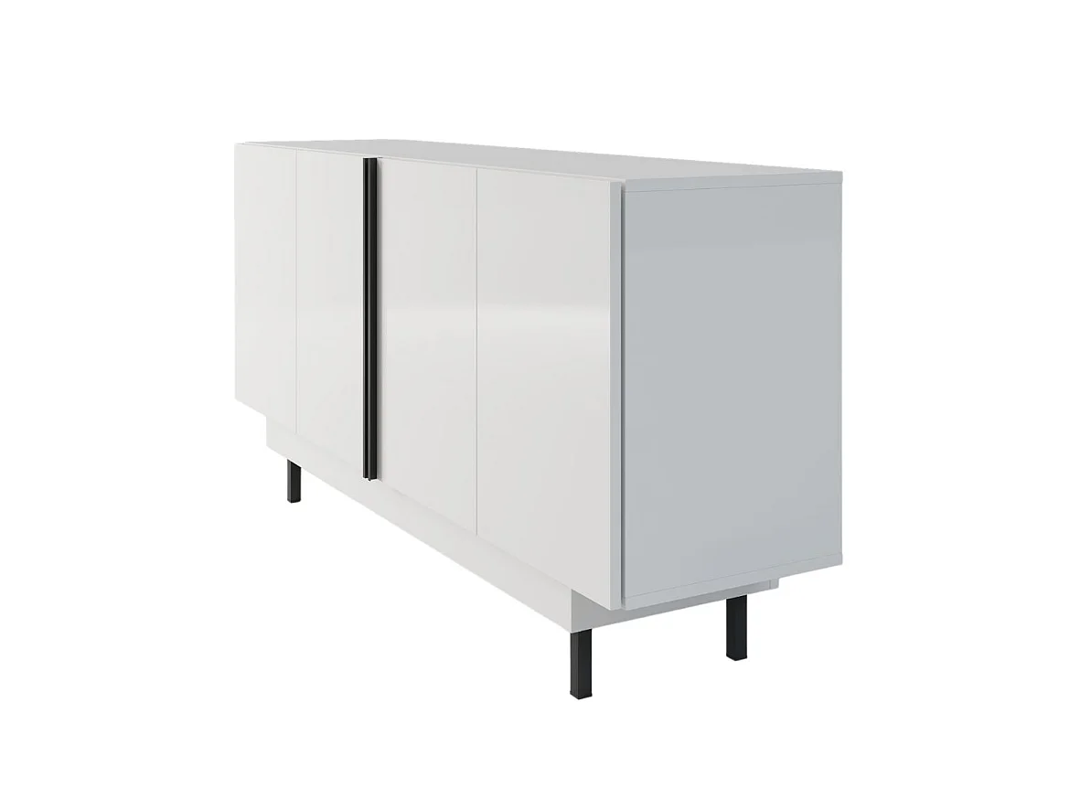 Elegancka biała komoda Dancan ARTEMISA ze złotymi dodatkami / szer. 163 cm