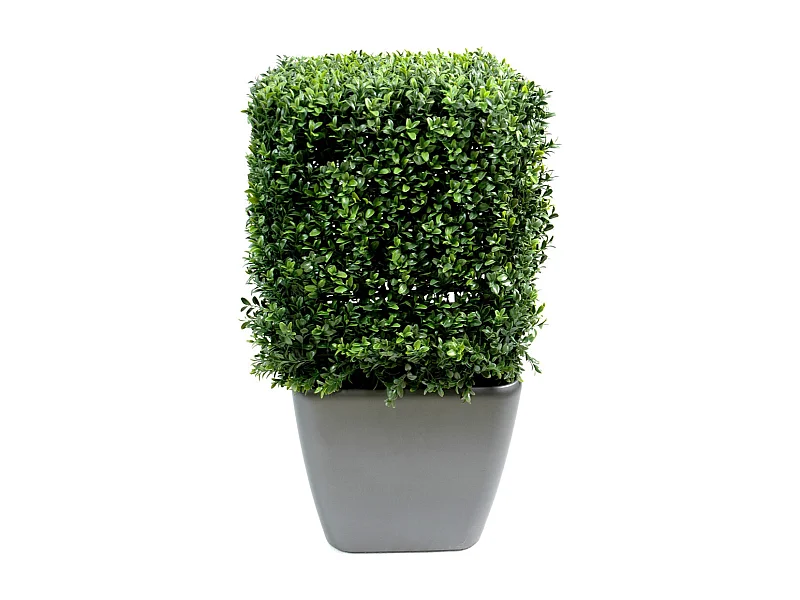 Plante artificielle haute gamme Spécial extérieur, Buis carré artificiel couleur vert - Dim : 65 x 40 x 40 cm