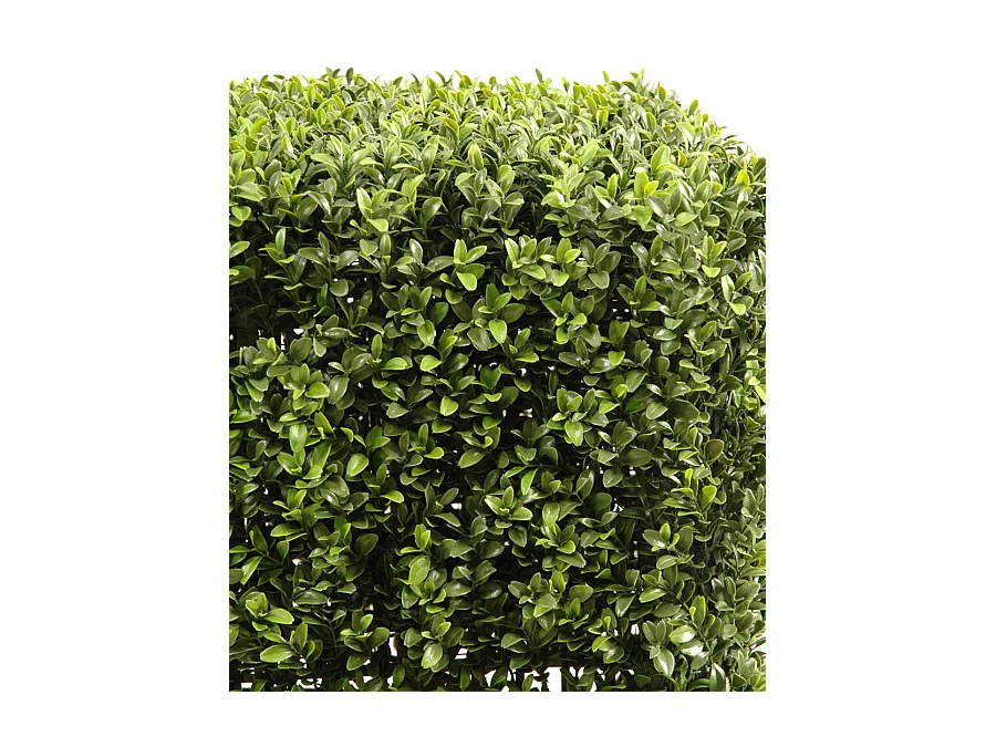 Plante artificielle haute gamme Spécial extérieur, Buis carré artificiel couleur vert - Dim : 65 x 40 x 40 cm