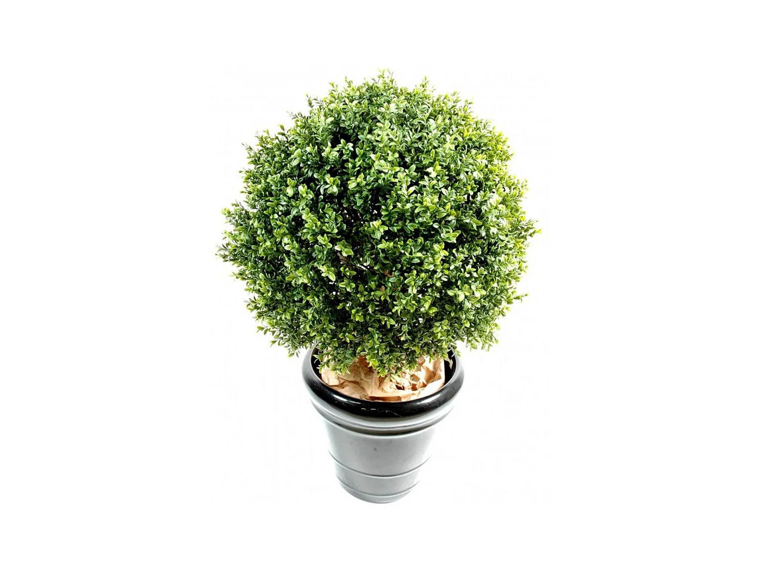 Plante artificielle haute gamme Spécial extérieur / Buis boule artificiel - Dim : H.100 x D.80 cm