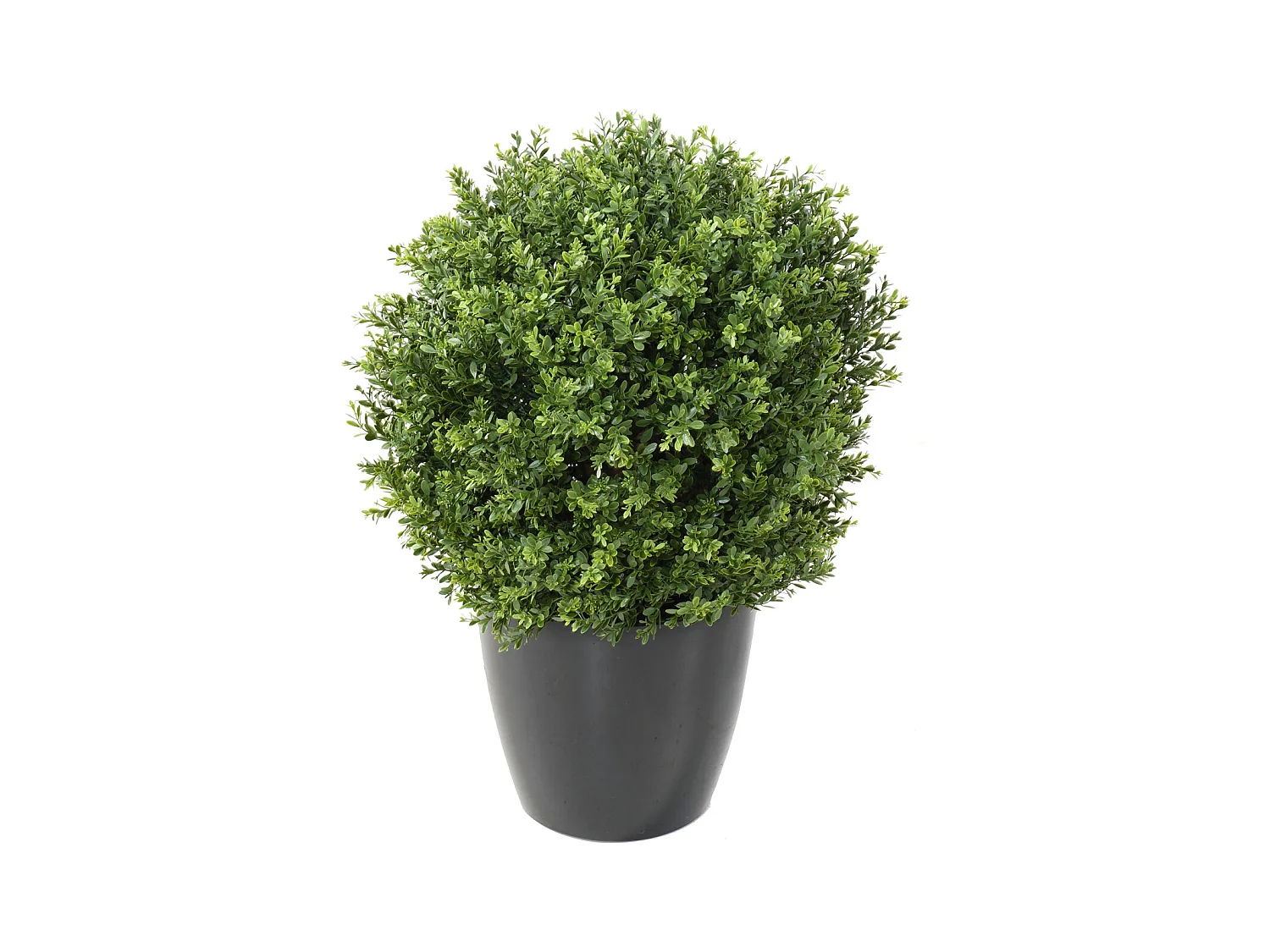 Plante artificielle haute gamme Spécial extérieur / Buis boule UV artificiel, coloris vert - Dim : H.60 x D.45 cm