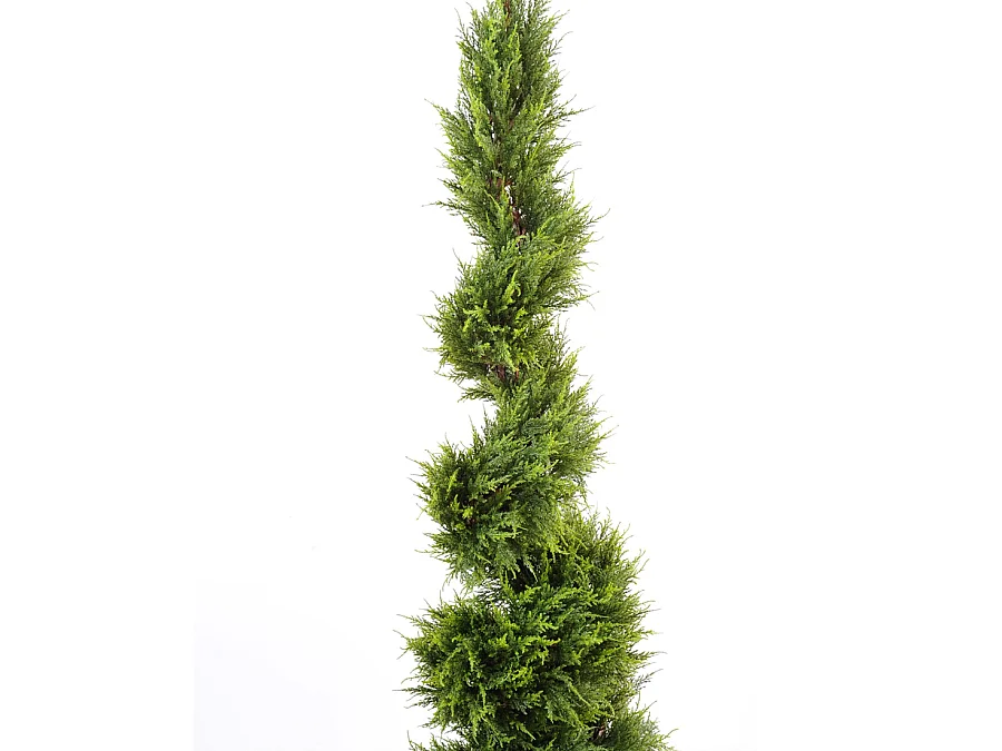 Plante artificielle haute gamme Spécial extérieur /Cyprès Artificiel Juniperus Fome Spirale - Dim : 160 x 55 cm