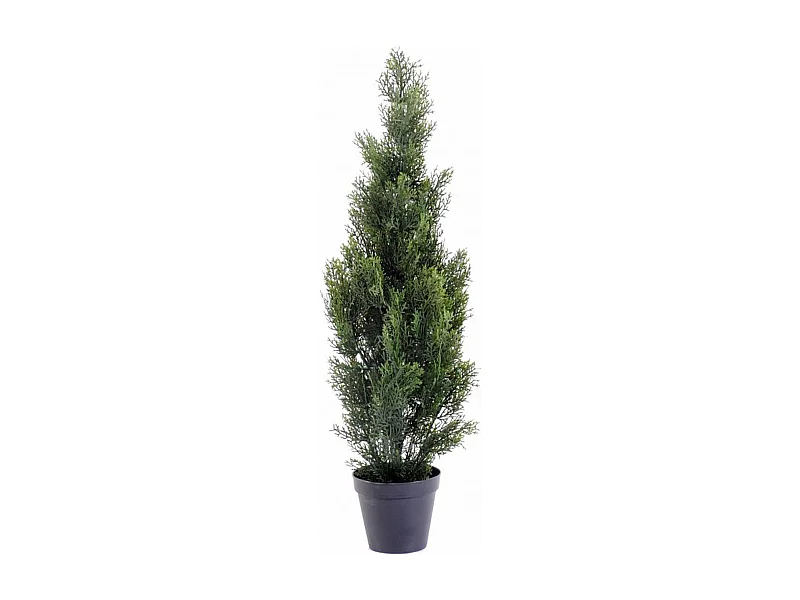 Plante artificielle haute gamme Spécial extérieur / Cyprès artificiel Mini Vert - Dim : 93 x 25 cm