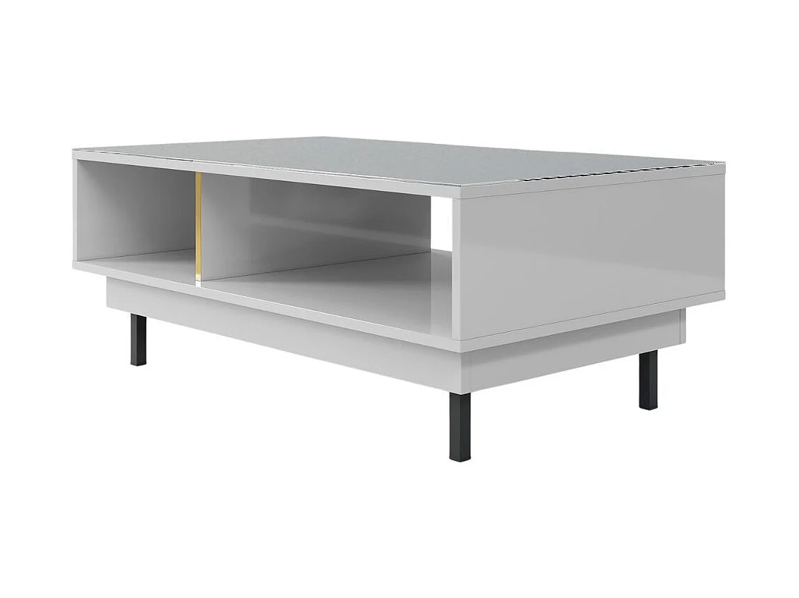 Couchtisch Artemisa weiß, goldener akzent, hochglanz