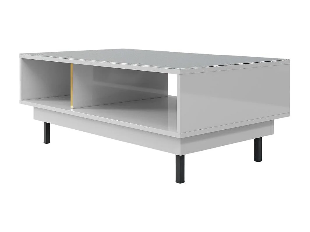 Couchtisch Artemisa weiß, goldener akzent, hochglanz