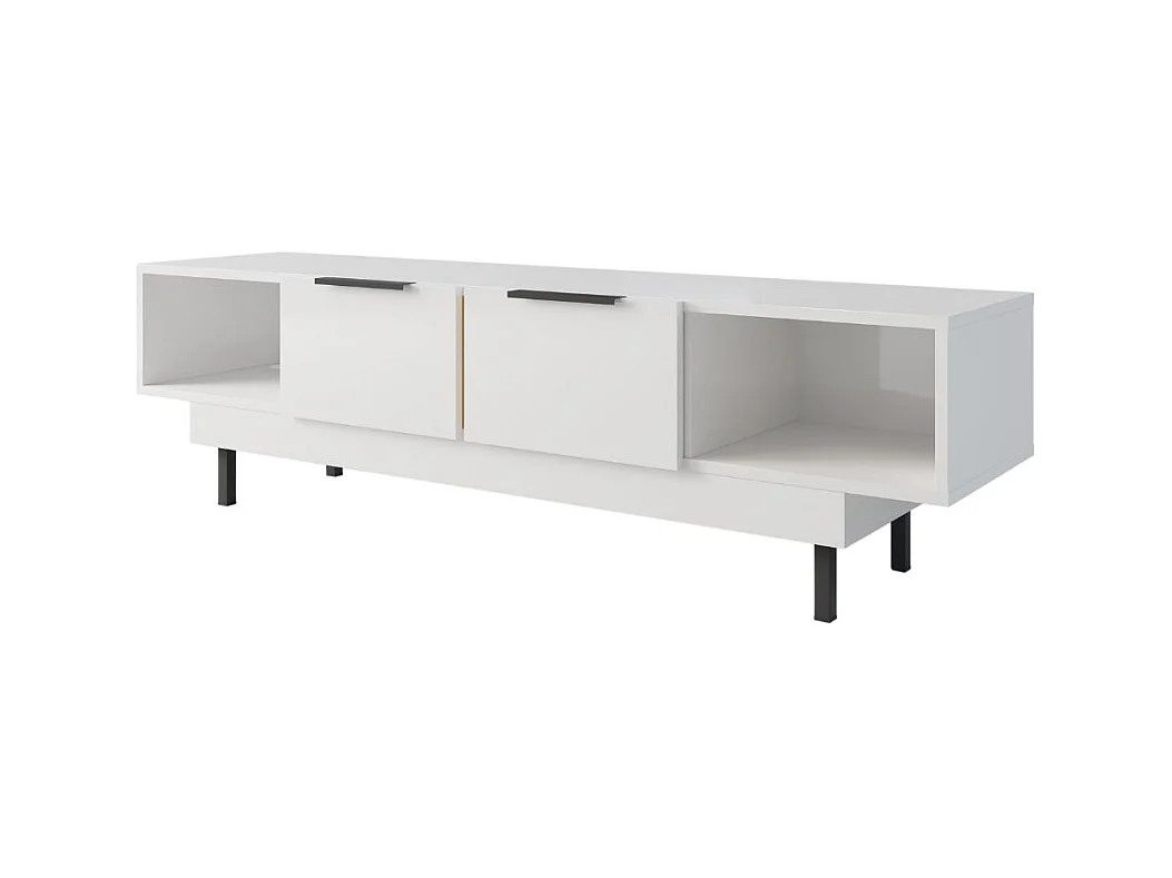 Lowboard Artemisa weiß, goldener akzent, hochglanz