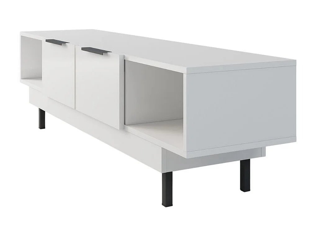 Lowboard Artemisa weiß, goldener akzent, hochglanz