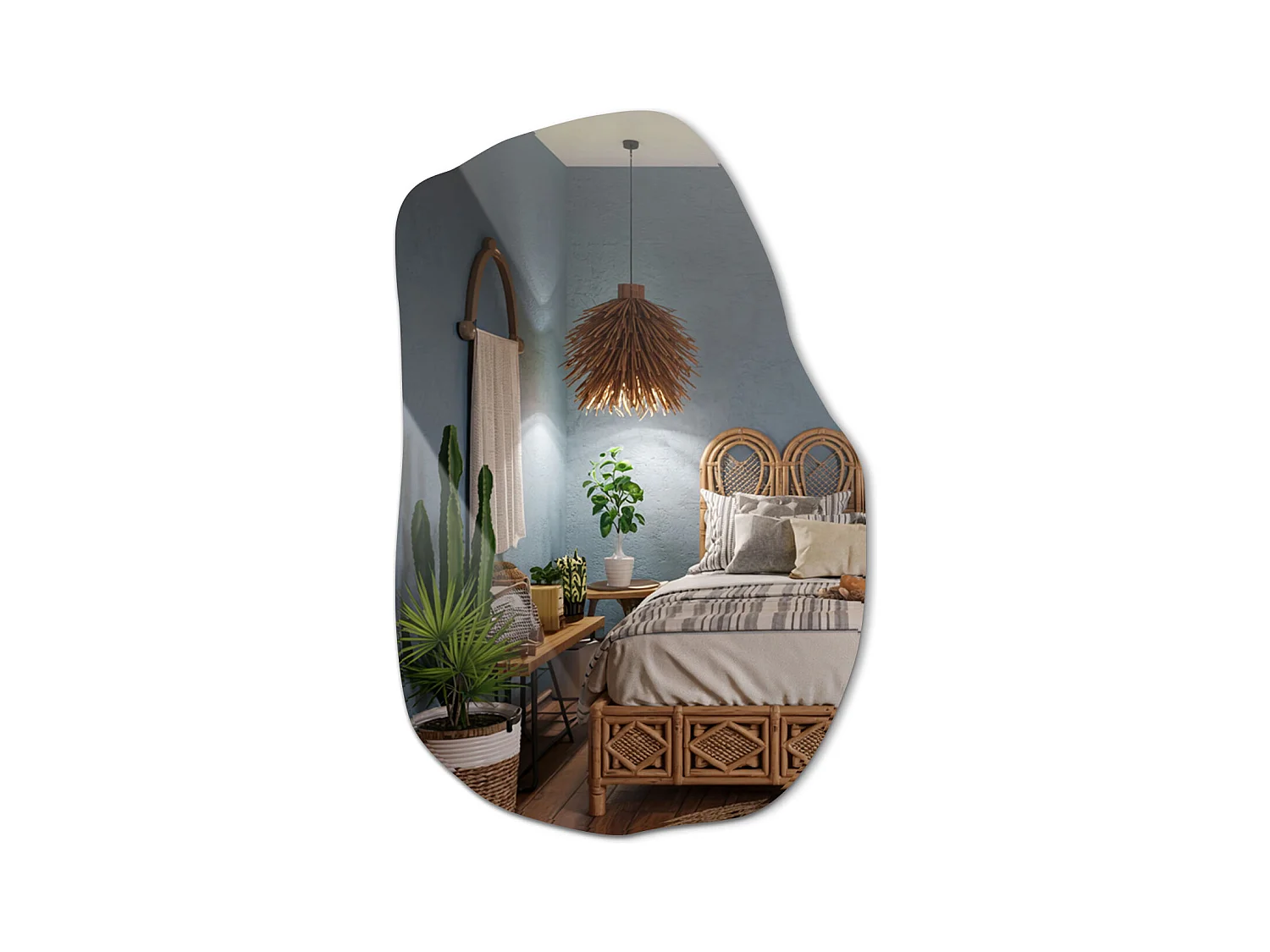 Design-Spiegel Tulup, Maße 100 cm x 65 cm, Vergrößert den Raum im Flur, perfekt für Minimalismus-Liebhaber.