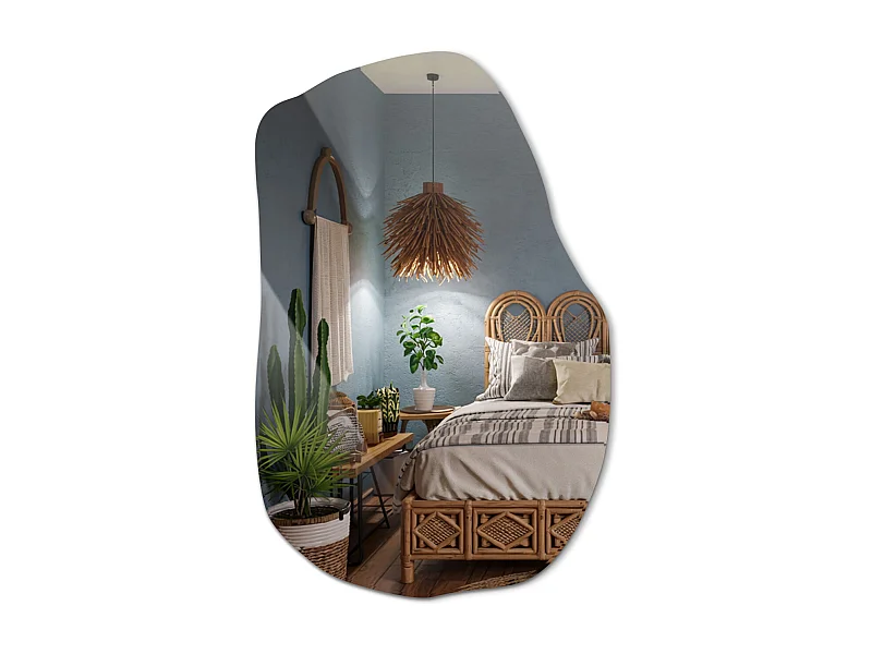 Design-Spiegel Tulup, Maße 100 cm x 65 cm, Vergrößert den Raum im Flur, perfekt für Minimalismus-Liebhaber.