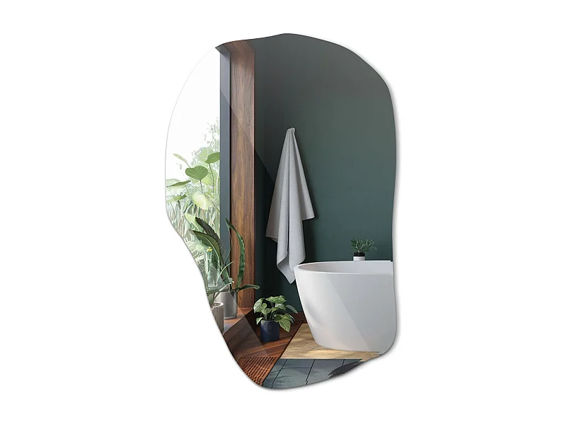 Unregelmäßiger Spiegel Tulup, Maße 70 cm x 45,5 cm, Moderne Dekoration für den Eingangsbereich. Auch ideal für ein kleines Badezimmer.