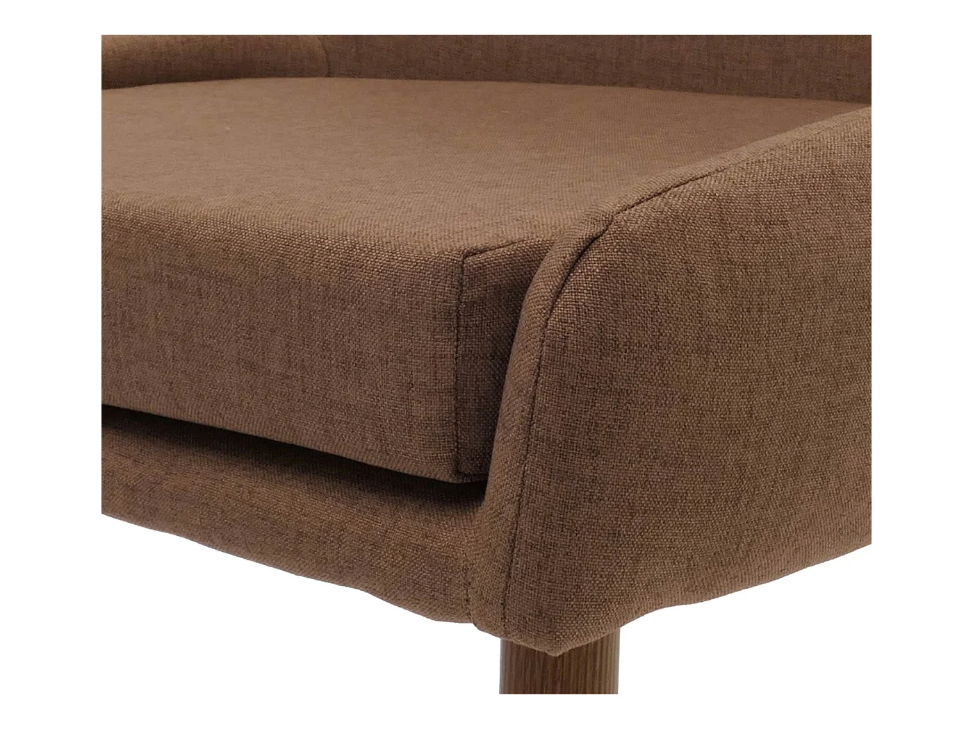 Set di 2 sedie da pranzo MCW-O27, poltroncina cucina imbottita, tessuto (280g/m²) acciaio effetto legno ~ marrone