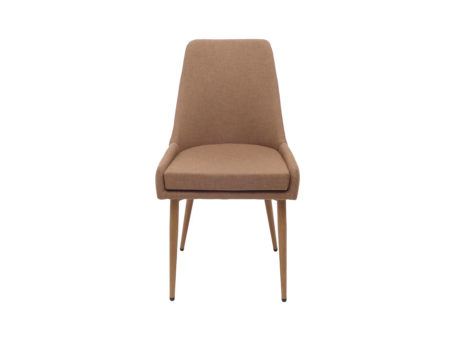 Set di 2 sedie da pranzo MCW-O27, poltroncina cucina imbottita, tessuto (280g/m²) acciaio effetto legno ~ marrone