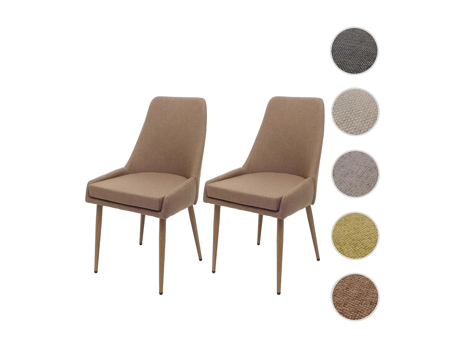 Chaise de salle à manger MCW-O27 (lot de 2),  marron