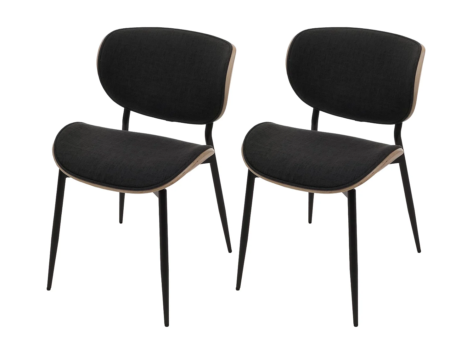Chaise de salle à manger MCW-O45 (lot de 2),  naturel, gris foncé