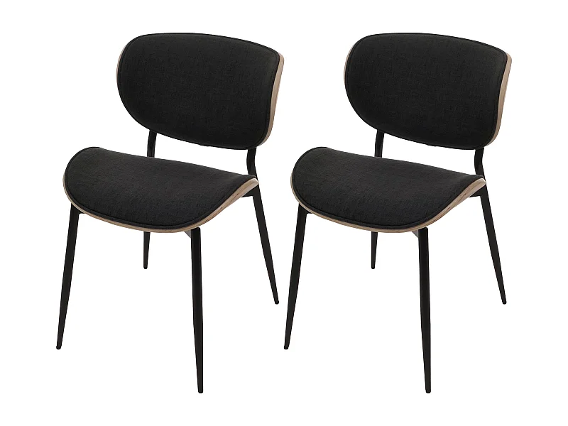 Esszimmerstuhl MCW-O45 (2er-Set), Natur, dunkelgrau