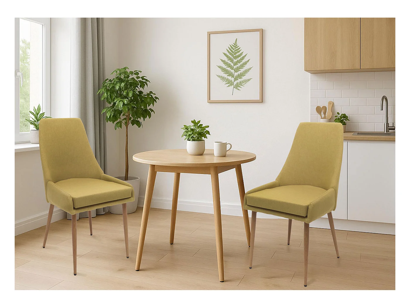 Krzesło do jadalni MCW-O27 (zestaw 2 sztuk),  zielony