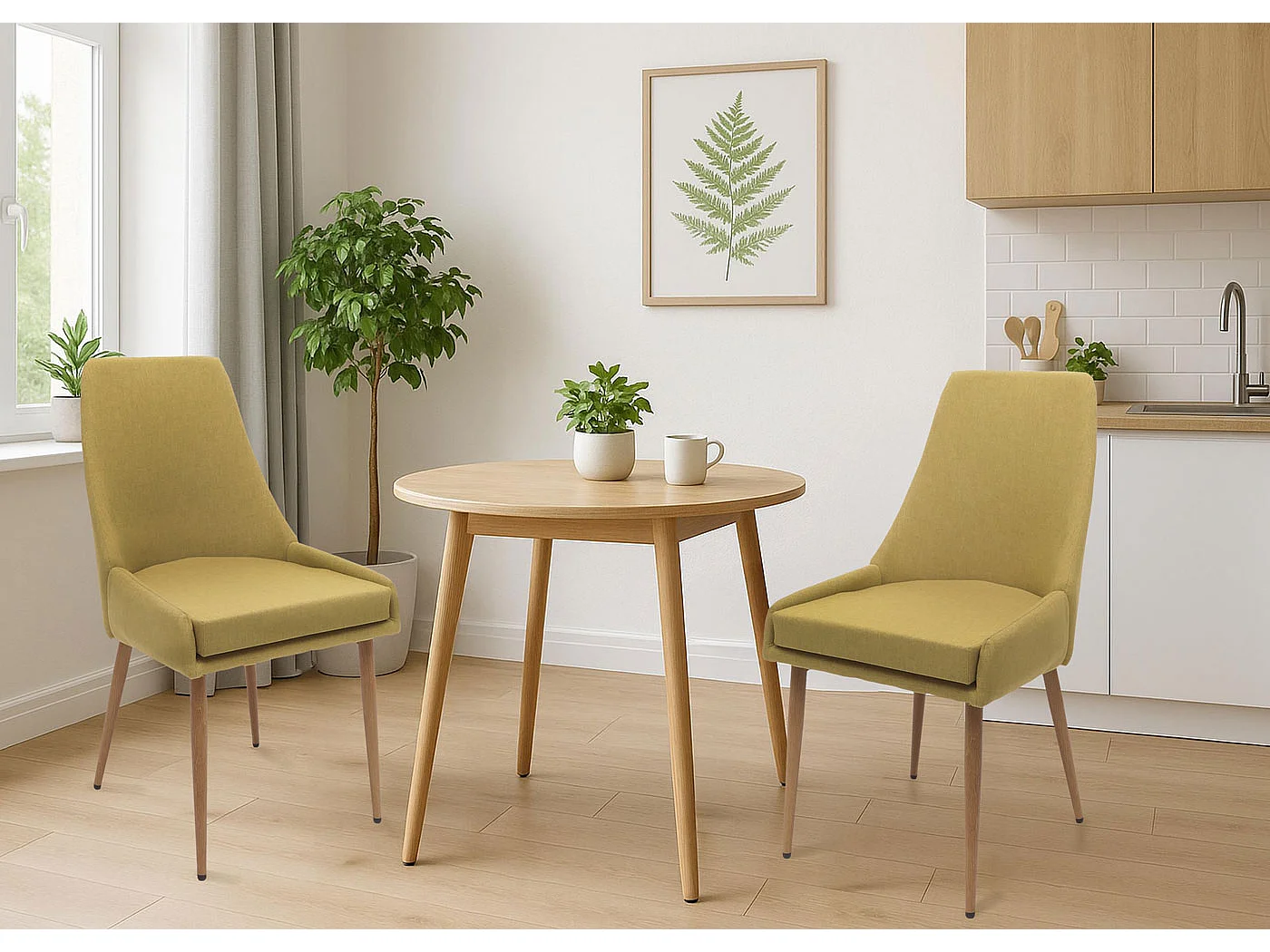 Krzesło do jadalni MCW-O27 (zestaw 2 sztuk),  zielony