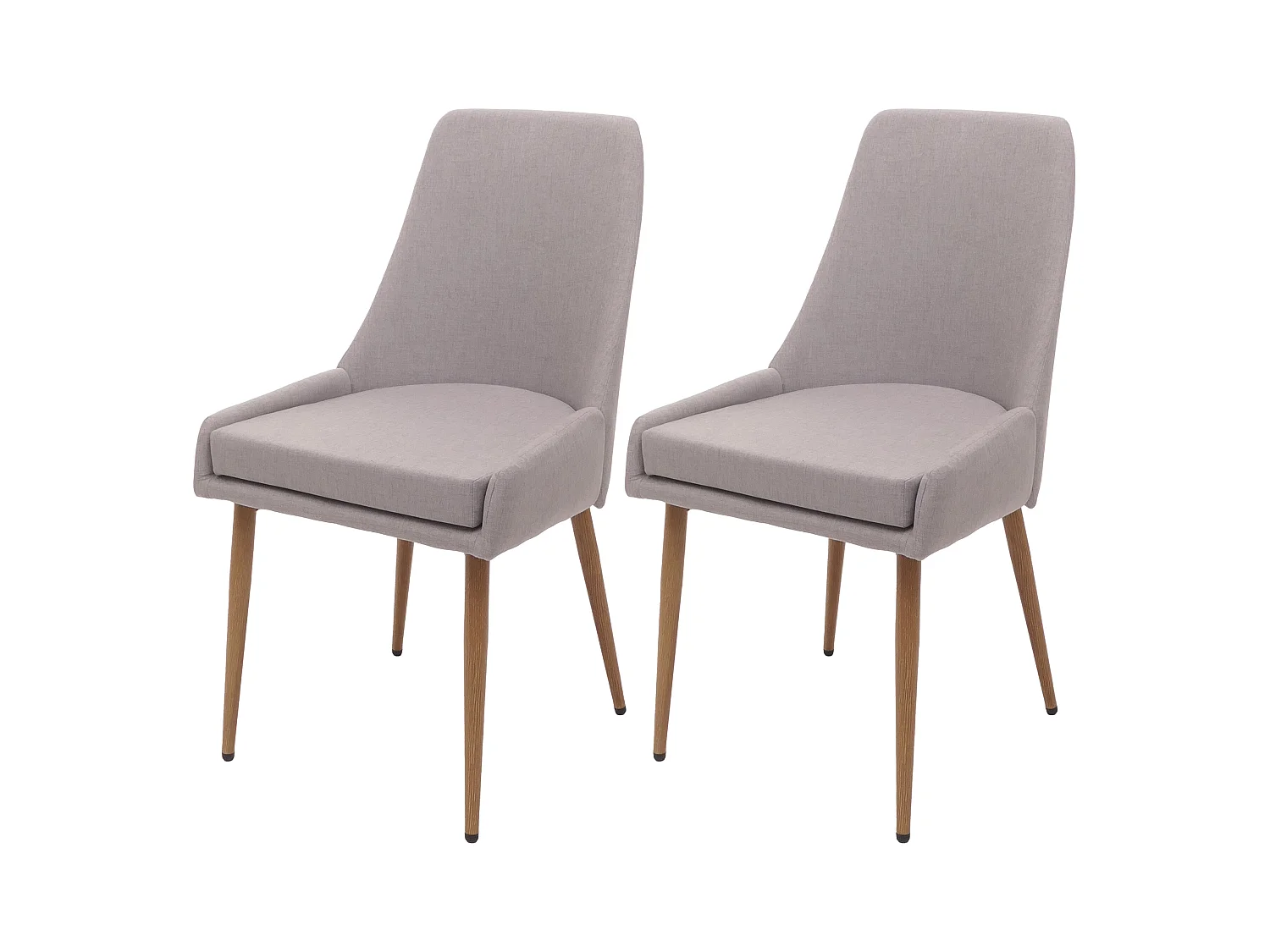 Chaise de salle à manger MCW-O27 (lot de 2),  gris clair
