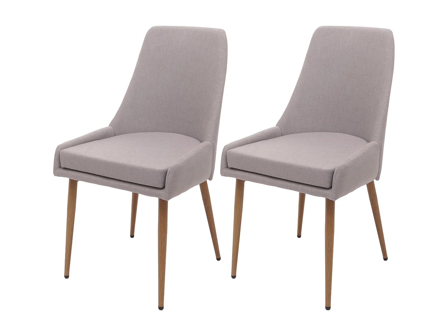 Chaise de salle à manger MCW-O27 (lot de 2),  gris clair